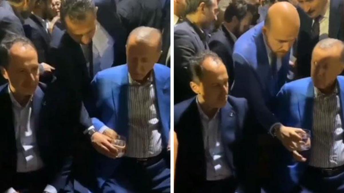 Cumhurbaşkanı Erdoğan'dan dikkat çeken güvenlik önlemi! Suyu, oğlu uzatınca alıp içti